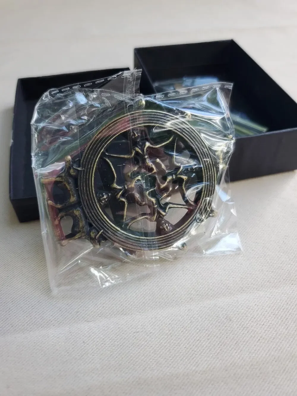 JINBAOSHU Mens Belt Buckle Fantasy Compass Wheel Winged Figures 1.5 Inch Heavy